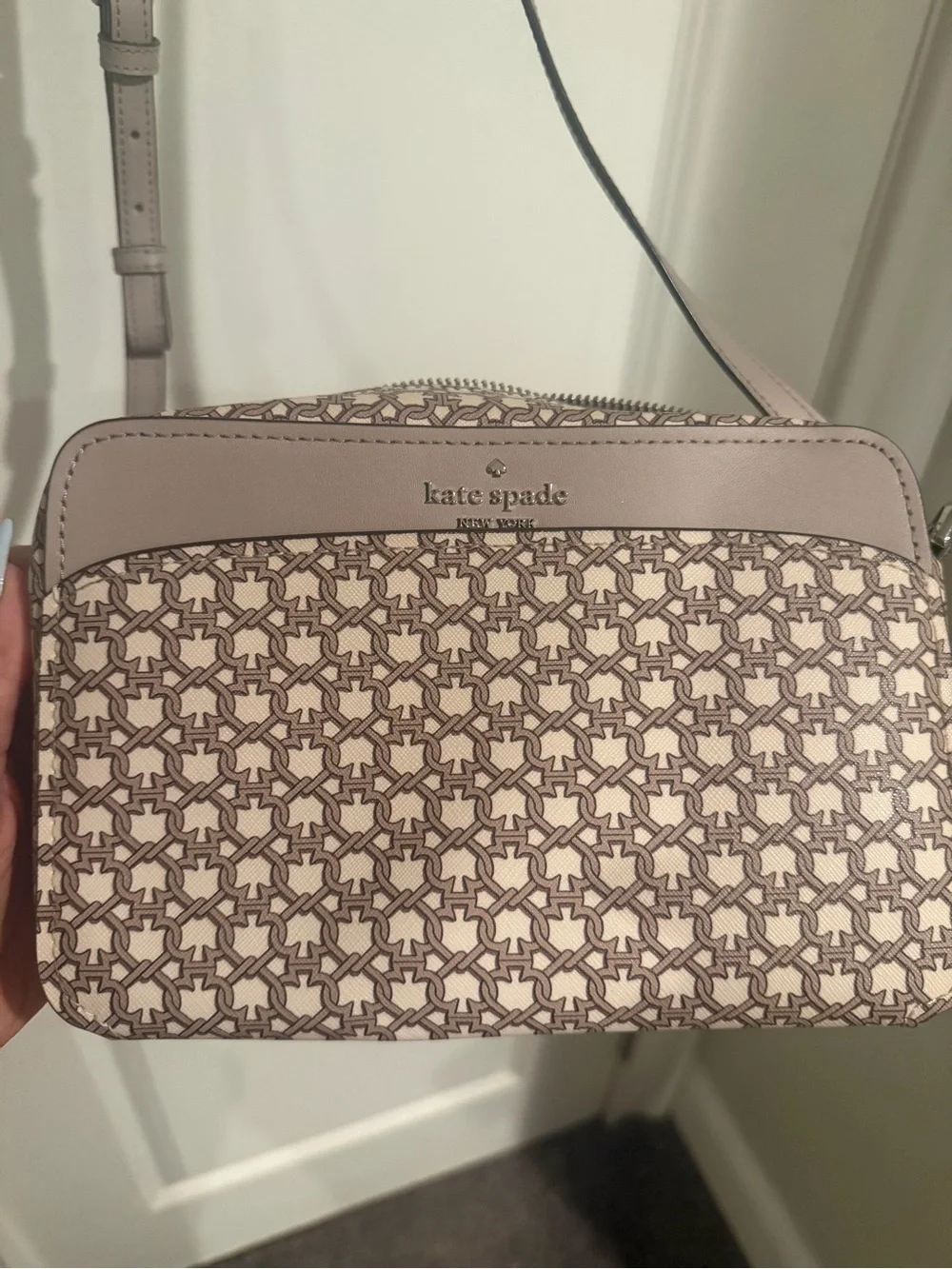 kate spade Taupe Patterned Crossbody Bag